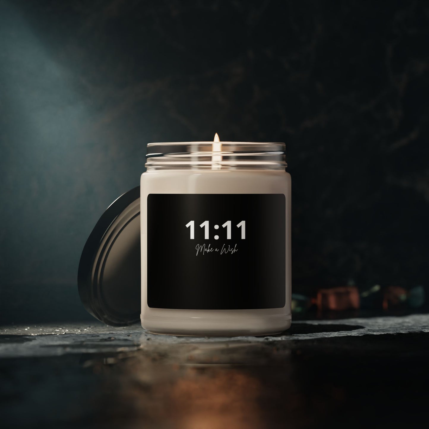 Black | Scented Soy Candle | 11:11 Make A Wish | Relaxing Gift | Home Decor | Meditation | Aromatherapy | Birthday | Mindfulness