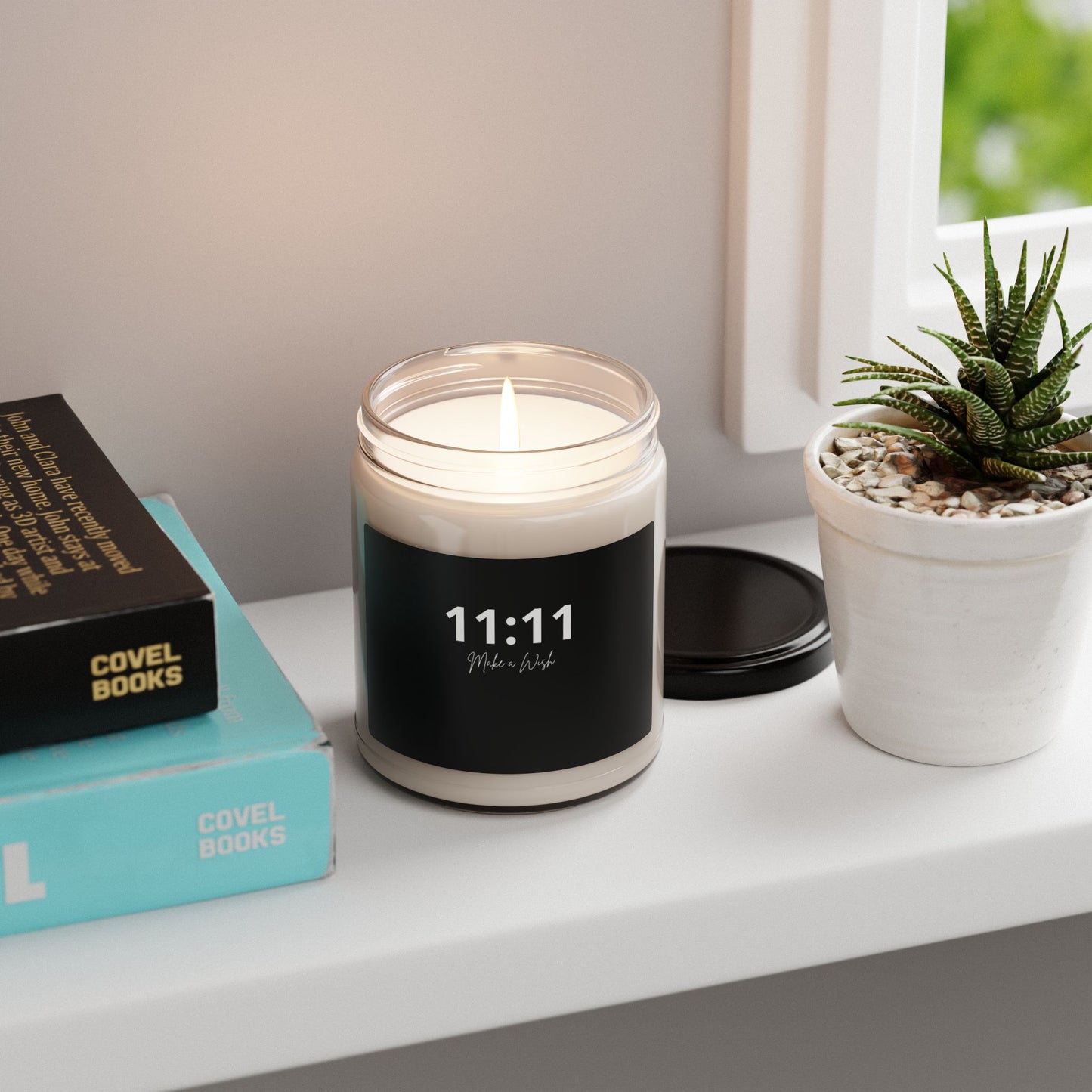Black | Scented Soy Candle | 11:11 Make A Wish | Relaxing Gift | Home Decor | Meditation | Aromatherapy | Birthday | Mindfulness