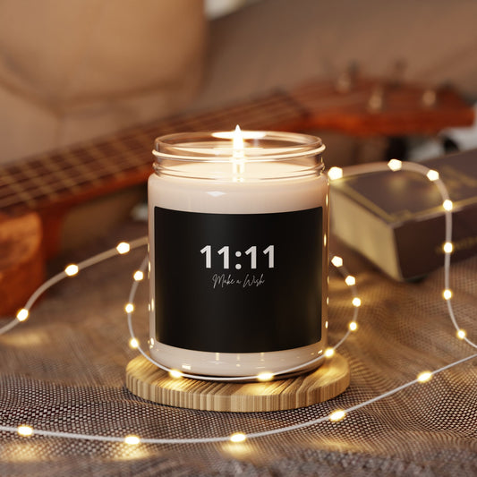 Black | Scented Soy Candle | 11:11 Make A Wish | Relaxing Gift | Home Decor | Meditation | Aromatherapy | Birthday | Mindfulness